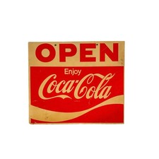 Vintage Enjoy Coca Cola Two Sided Open Closed Plastic Sign picture