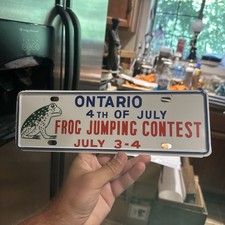 Vintage Ontario Ohio Frog Jumping Contest License Plate USA July 4th picture