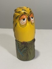 Vintage 1970s Takahashi San Francisco Ceramic Yellow Owl Hairspray/Vanity Cover picture