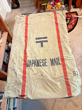 Vtg WWII WW2 Era Japanese Internment Camp Mail Large Canvas Bag Japan #91 H picture