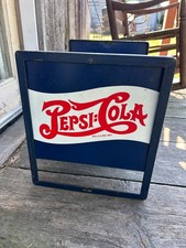Vintage Pepsi=Cola Metal Sign Case Display Holder 1940's SODA COLA GAS OIL picture