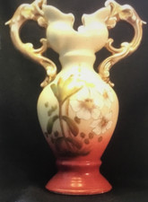 Antique Austrian Vase Handpainted with Gold Highlights & Trim Carlsbad c.1880s picture