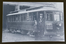 UER #1330 Ex Rhode Island Co Elmwood Car House Providence RI Trolley Negative picture