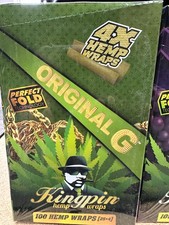 KINGPIN HERBAL WRAPS - OG ORIGINAL - 25 PACKS/ 4 PER PACK FACTORY SEALED picture