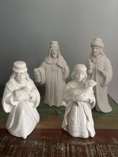 Lenox White Bisque 2000 Nativity Four Piece Lot Wise Men Magi & Shepard Boy picture