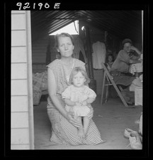 Photo:Depression Era Family in Shack Home Woman Child 1930s 1940s picture