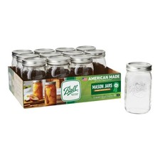 Wide Mouth Quart 32oz Glass Mason Jars with Lids and Bands, 12 Count picture
