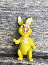 Vintage Yellow Bunny Rabbit White Ears Plastic Figure 2