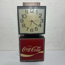 Vintage Enjoy Coca-Cola G017 Lighted Wall Clock Hanging Bar Sign Tested Working picture