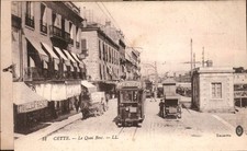 Cette (Sete) - Le Quai Bosc, Menier tram & carts - Antique Postcard - circa 1910 picture