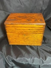 Vintage Eastman Kodak Dovetailed Solid Oak Wood Index Card Box picture