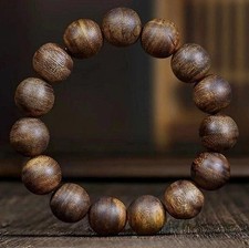 Real Hainan Wild Agarwood Bracelet Malas Meditation Agarwood Prayer Bead 10mm*19 picture