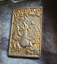 Nintendo Pokémon Charizard Gold Metal Card English 1999 TV Show Animation picture