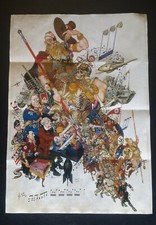 1943 WWii USA AMERICA ANTI MUSIC JAPAN ASIA TOJO CARTOON COMIC PROPAGANDA POSTER picture