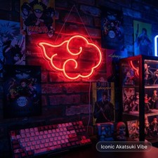 Neon Red Cloud Sign — Anime-Inspired Red LED Wall Art picture