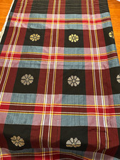 Vintage Malay Songket Fabric 40” x 69” Gold Brocade Bunga Tabur Heritage Textile picture