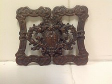 Vintage Bronze Copper Embossed Cherub Tin Plate picture