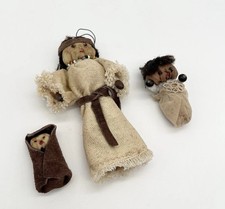 Vintage Handmade Native American Style Cloth Doll Lot Mother Children Folk Art picture