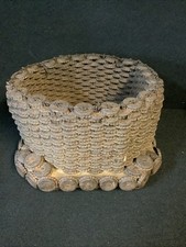 Bottle Cap Metal Basket Folk Art Hand Crafted Recycled Repurposed (shsw21) picture