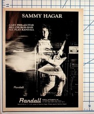 Sammy Hagar Randall Amps Vintage Magazine Ad Gary Pihl Bill Church Guitar Bass picture