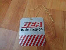 VINTAGE 1970'S BEA AIRLINES LUGGAGE HAND CABIN BAGGAGE AVIATION TAG LABEL picture