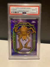 2024 TOPPS CHROME DISNEY #81 HOPPER PURPLE & GREEN PULSAR /150 PSA 10 picture