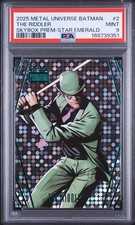 PSA 9 2025 SKYBOX METAL BATMAN SKYBOX PREMIUM STAR EMERALD #’d 4/10 THE RIDDLER picture