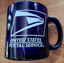 Vintage U.S Post Office Blue Cobalt Coffee Mug 3.5