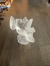 Vintage Lalique Nina Ricci Perfume Double Dove Crystal Bottle 4” picture