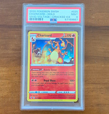 Pokémon 2020 SWSH Vivid Voltage Charizard Cracked Ice Holo 025/185 PSA 9 picture