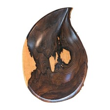 Vtg Hand Carved Wood Bowl Turned Ziricote Belize Wooden 12