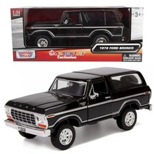 1978 Bronco 1:24 Diecast Model Car SUV SUT Black with Cap Truck Motormax 79371 picture