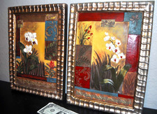 Framed AMERICAN OSHIBANA Pressed Flower & Foliage. Vintage 3-D Herbarium Art picture