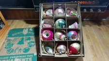 #2 Vintage Shiny Brite Christmas Ornaments Lot,box picture