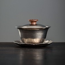 100ml Pure Titanium Gaiwan Tea Bowl with Lid Saucer Gongfu Tea Set picture