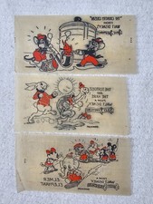3 Vintage 1938 Disney Silly Symphony Iron On Transfers Elmer Tortoise Hare Mouse picture
