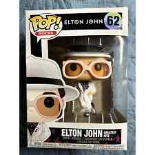 Funko POP Rocks Elton John (Greatest Hits) #62 Vinyl Figure White Hat Cane #62 picture