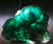 4.24lb Natural rare large grain Cube dark green fluorite Mineral Specimen picture
