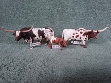 Rare Retired Schleich Longhorn Bull, Cow & Calf w/tags 13721, 13684, 13685 picture