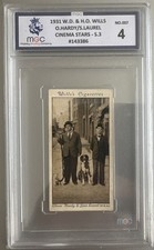 LAUREL & HARDY 1931 W.D. & H.O. Wills Cinema Stars MGC 4 GRADED picture
