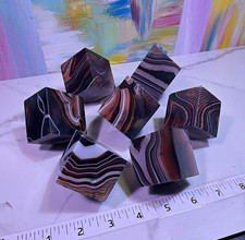 8 set Banded Agate Polished Crystal Cube collection Mineral Specimen Display picture
