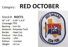 HUNT FOR RED OCTOBER - USS DALLAS - LARGE 4.5