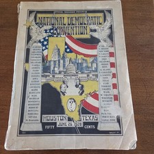 1928 Democratic National Convention Official Souvenir Program Book Houston, Tx picture