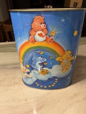 Vintage 1983 CARE BEARS Metal Trash Can Cheinco American Greetings USA 13 X 11 picture