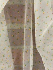 Pair Vintage Strawbridge New Curtain Panels Sheer Ditsy Floral Ruffle Cottage picture