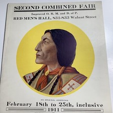 1911 Advertising Sign Fair At Red Men’s ORM l Reading Pennsylvania Native Indian picture