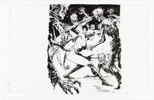 Elektra vs. Zombies w Sai ORIGINAL ART Special Illustration by Tony Moore 2011 picture