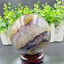 2020G  Natural Fluorite Quartz Sphere Crystal Ball Reiki Healing Gem Decor picture