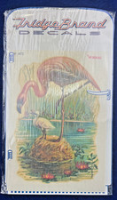 Vintage NOS 1950s Pink Flamingo Florida Decal Fridge Brand Italy picture