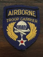ORIGINAL PERIOD WWII WW2 US ARMY TROOP CARRIER PATCH - BRITISH MADE WOOL FELT picture